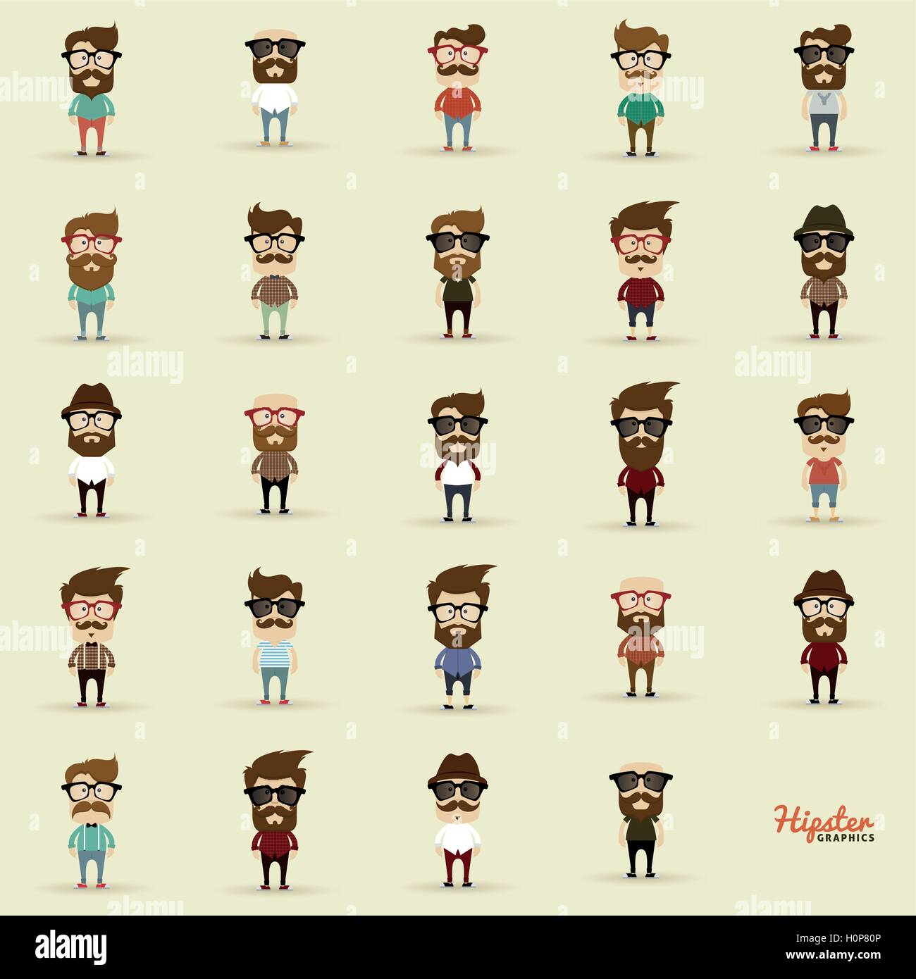 Set of Hipsters Stock Vector Image & Art - Alamy