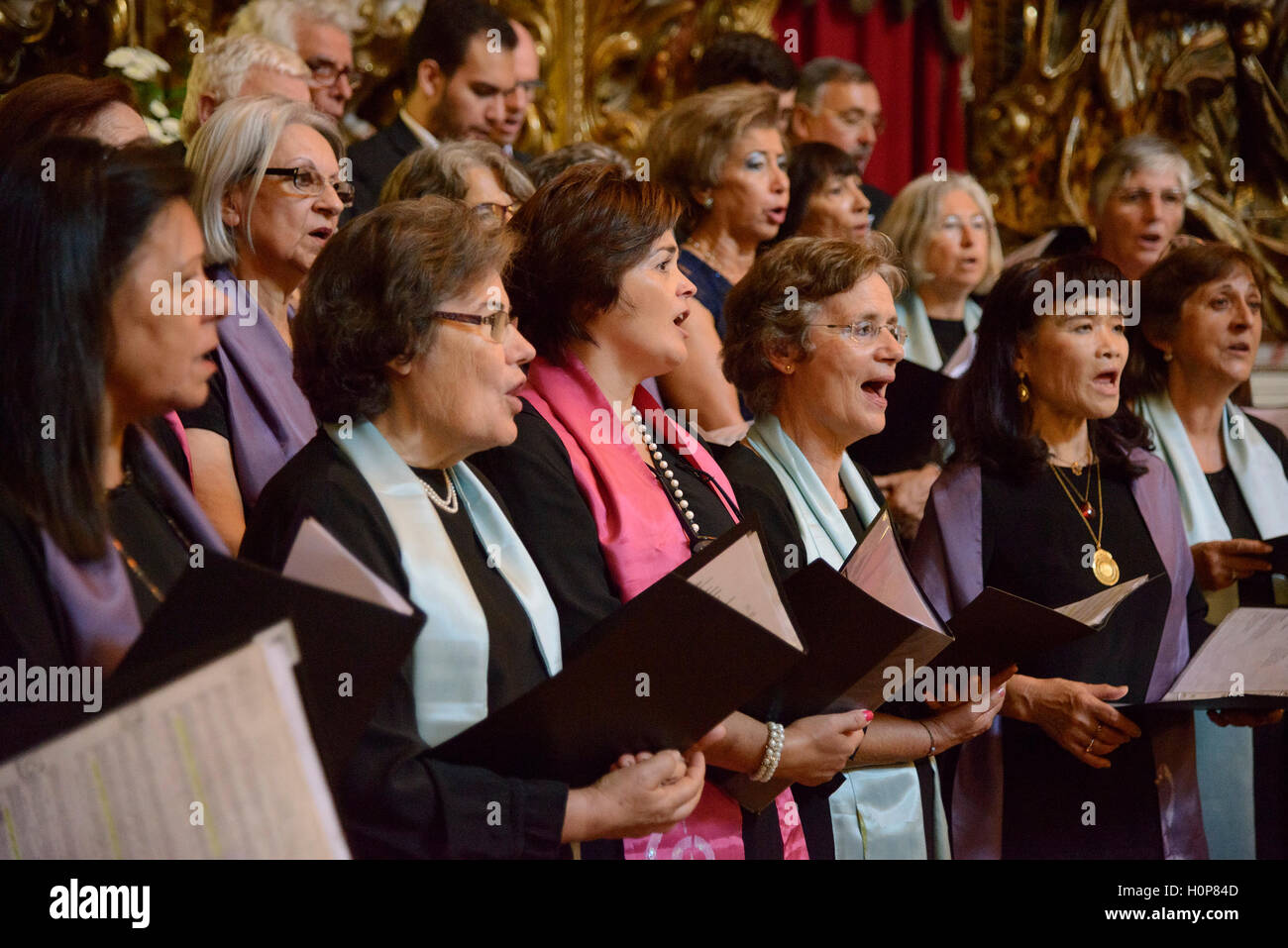 Choir singing Stock Photo
