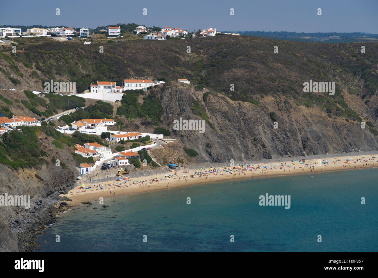 Aerial view of the Praia da Arrifana beach in the Algarve, Portugal, Europe Stock Photo