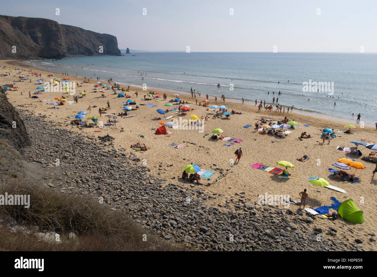 Aerial view of the Praia da Arrifana beach in the Algarve, Portugal, Europe Stock Photo