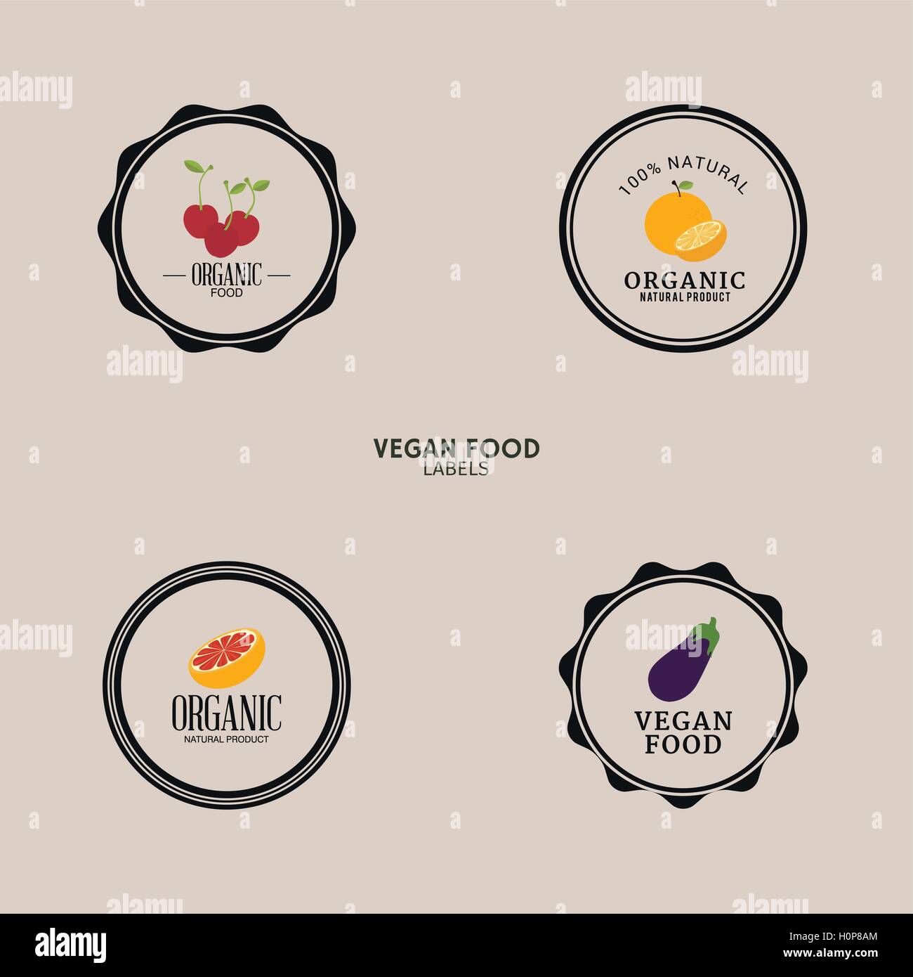 Organic Food Labels Stock Vector Image & Art - Alamy