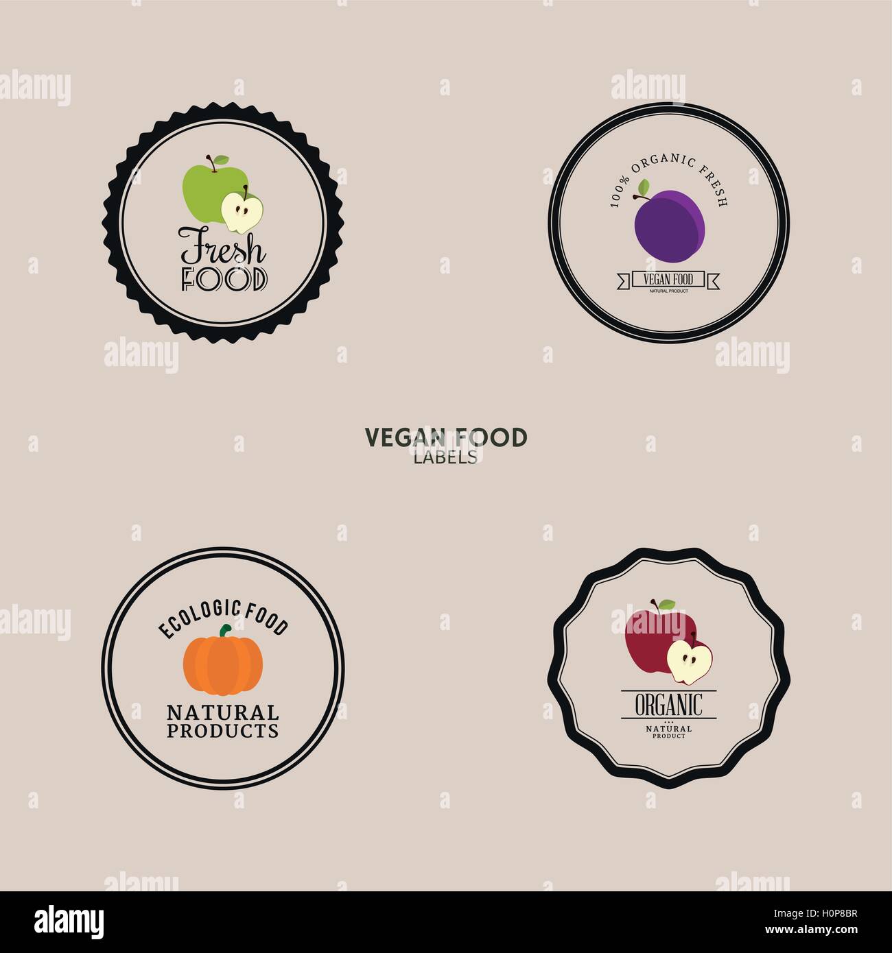 Organic Food Labels Stock Vector Image & Art - Alamy