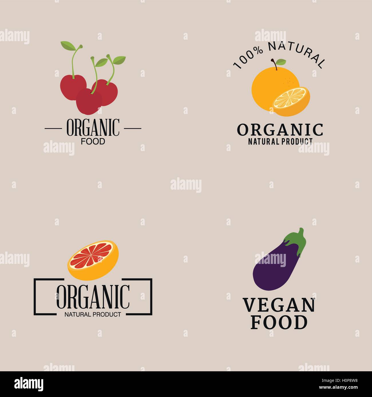 Organic Food Labels Stock Vector Image & Art - Alamy