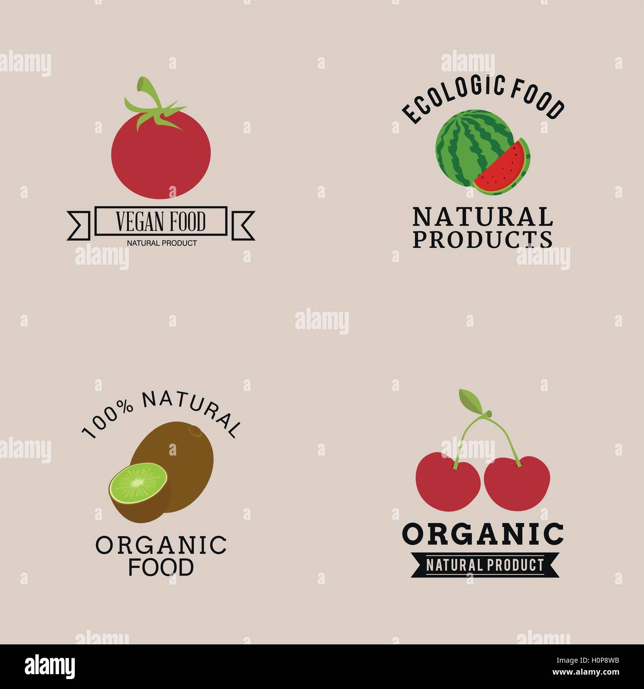 Organic Food Labels Stock Vector Image & Art - Alamy