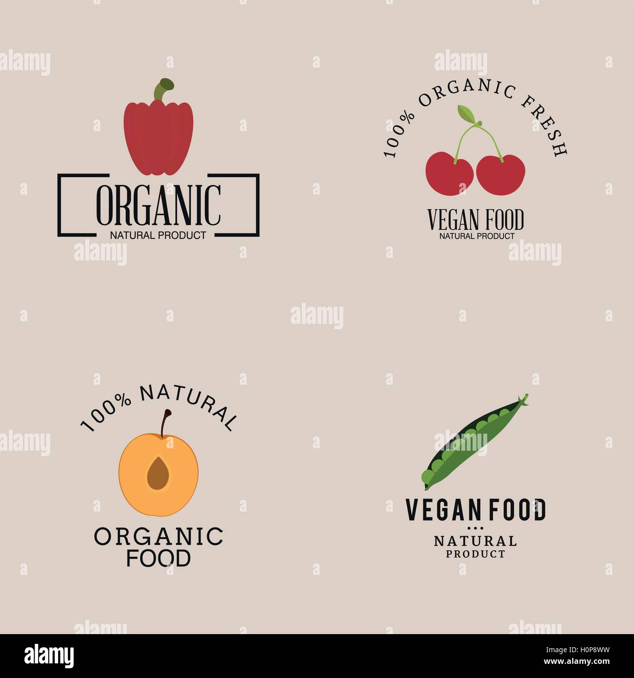 Organic Food Labels Stock Vector Image & Art - Alamy