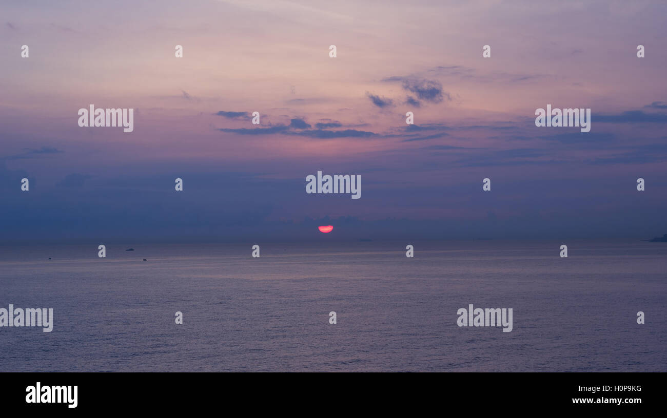 Beautiful sunset over the coast of Malta Stock Photo
