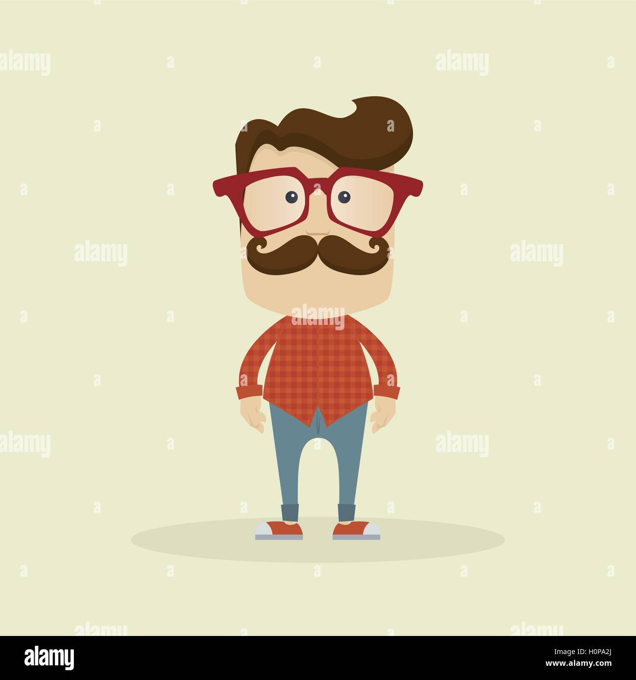 Cute Hipster illustration Stock Vector Image & Art - Alamy
