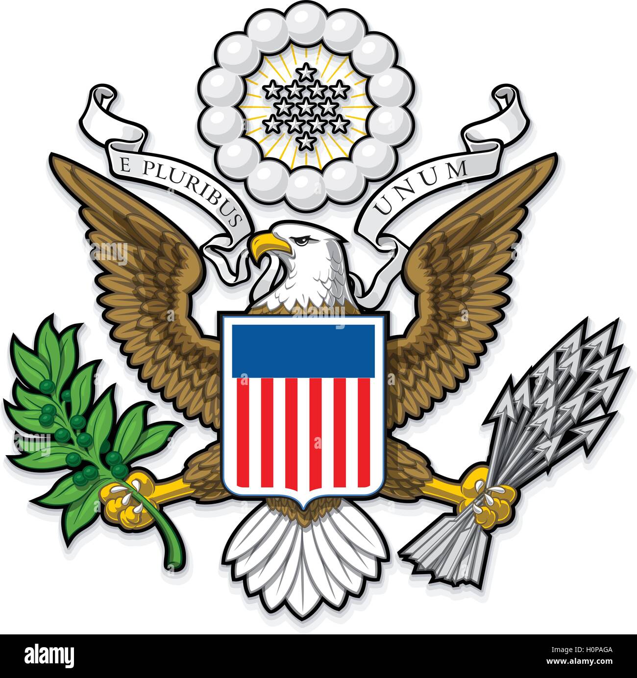 US Great Seal Bald Eagle Stock Vector