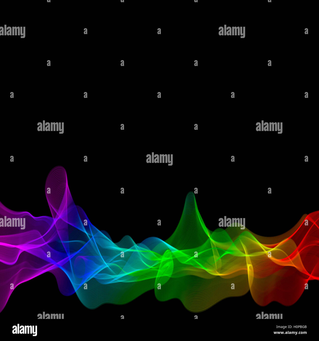 abstract lines with colors of the rainbow on a black background Stock ...