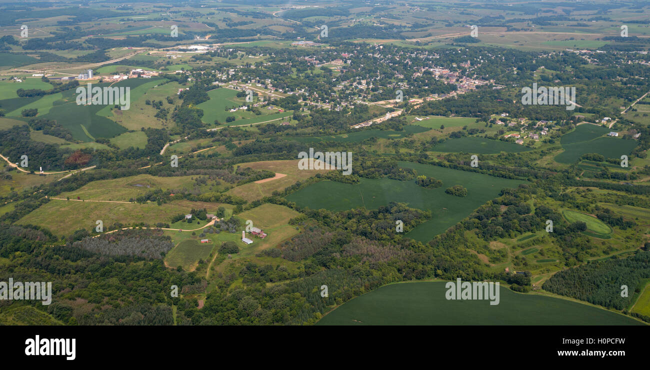 Aerial view of Mineral Point, Wisconsin on a beautiful summer day Stock Photo Alamy