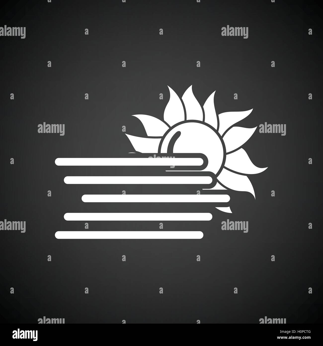 Fog icon. Black background with white. Vector illustration Stock Vector ...