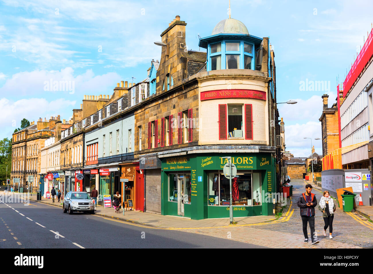 street view of Queensferry Street in Edinburgh, Scotland Stock Photo