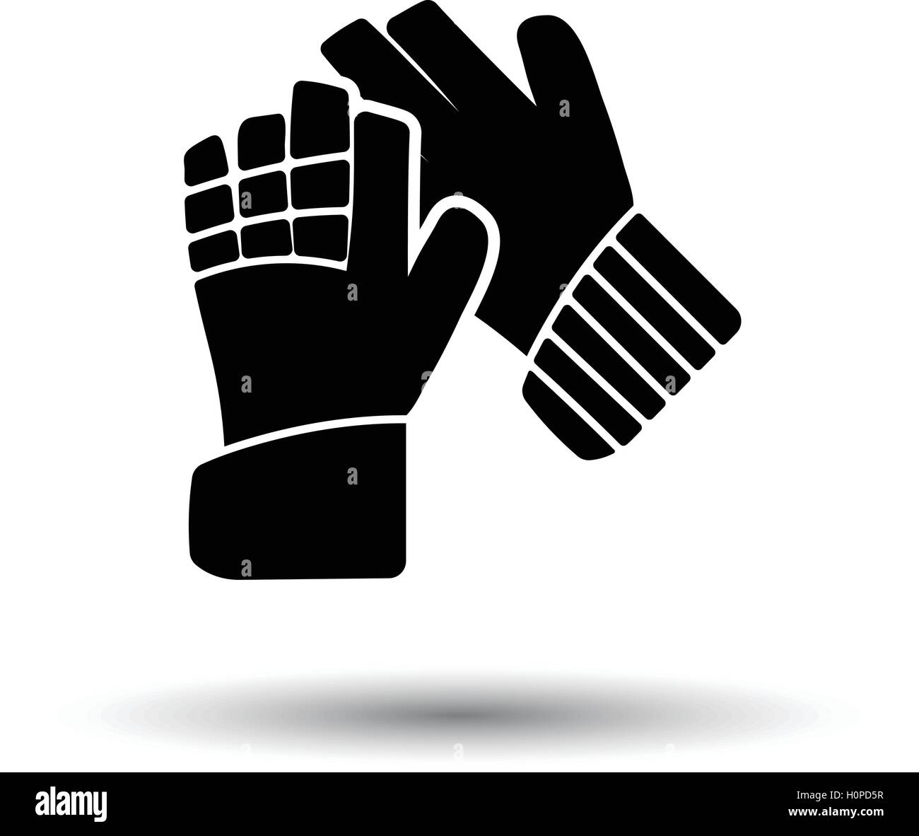 Soccer goalkeeper gloves icon. White background with shadow design ...