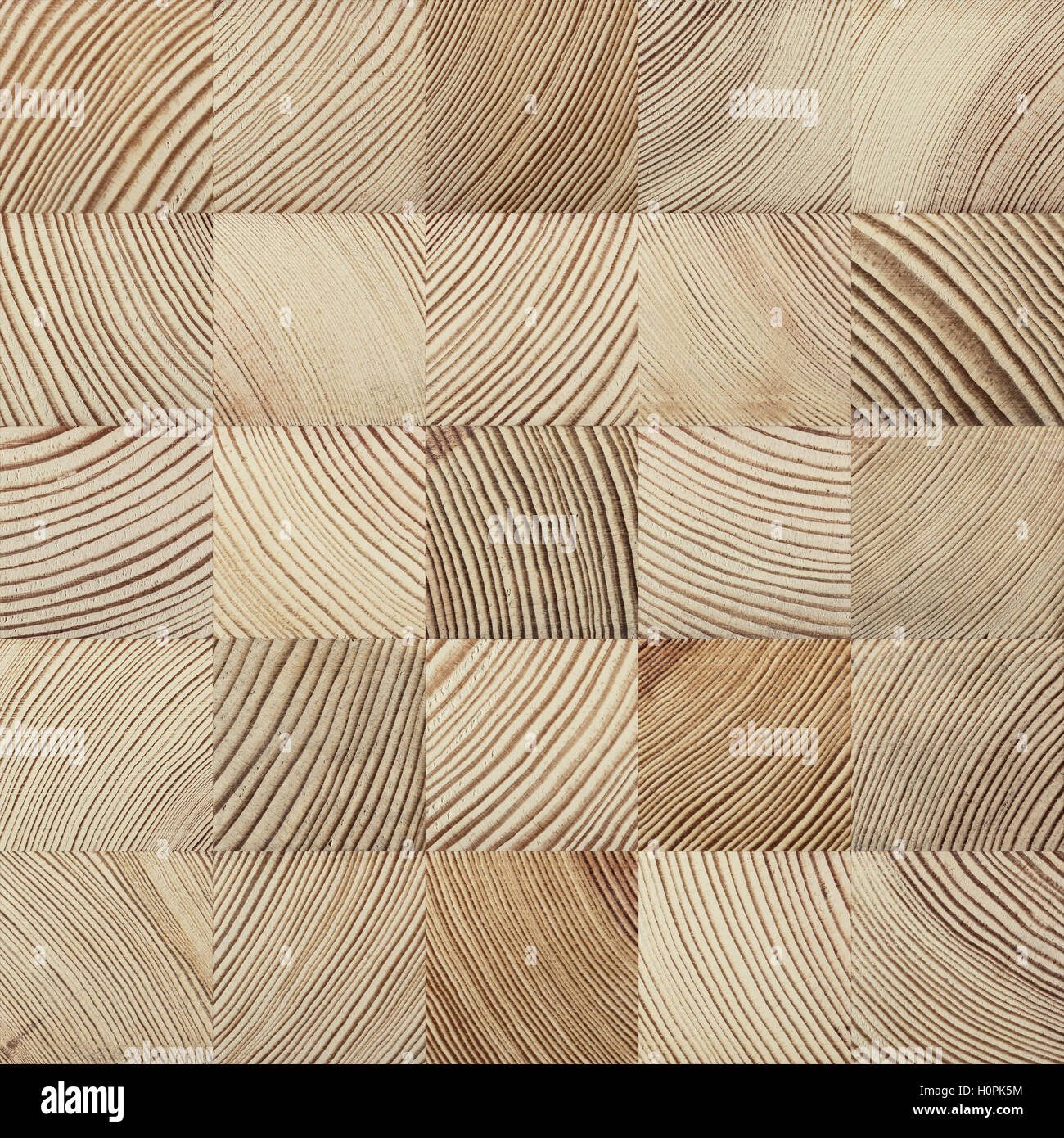 Seamless end grain wood texture. Cross cut lumber blocks. Stock Photo