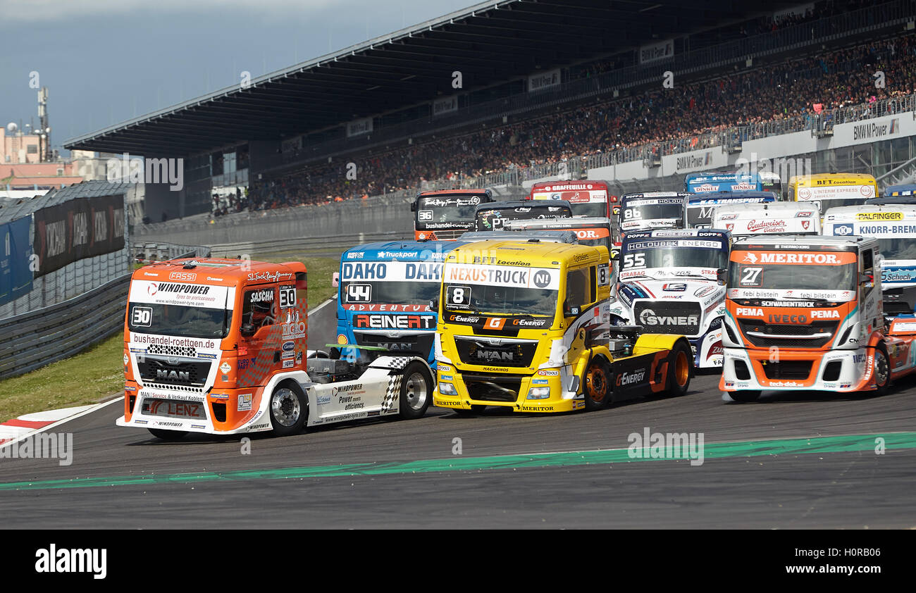 ADAC Truck Grand Prix 2016, Nürburgring race track, Nürburg, Rhineland-Palatinate, Germany Stock Photo