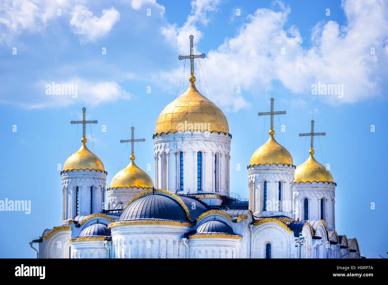 Dormition cathedral, in Vladimir, Golden Ring, Russia Stock Photo