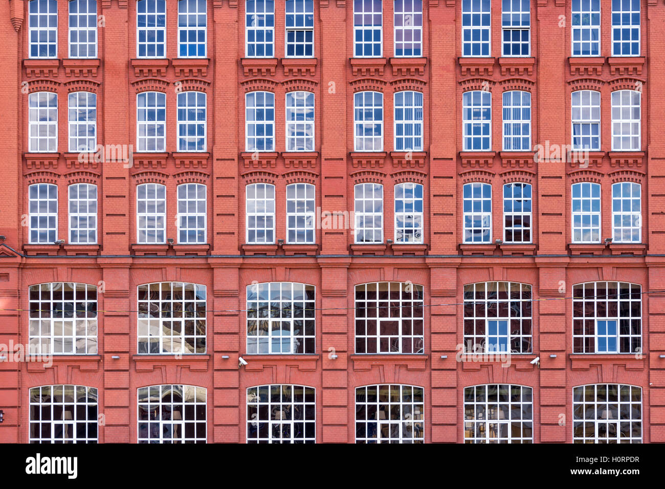 Red brick facade, Moscow, Russia Stock Photo