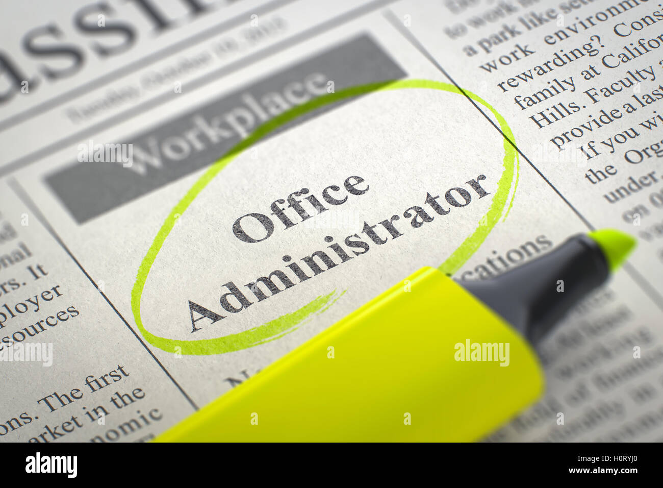 Office Administrator Join Our Team. 3D Stock Photo Alamy