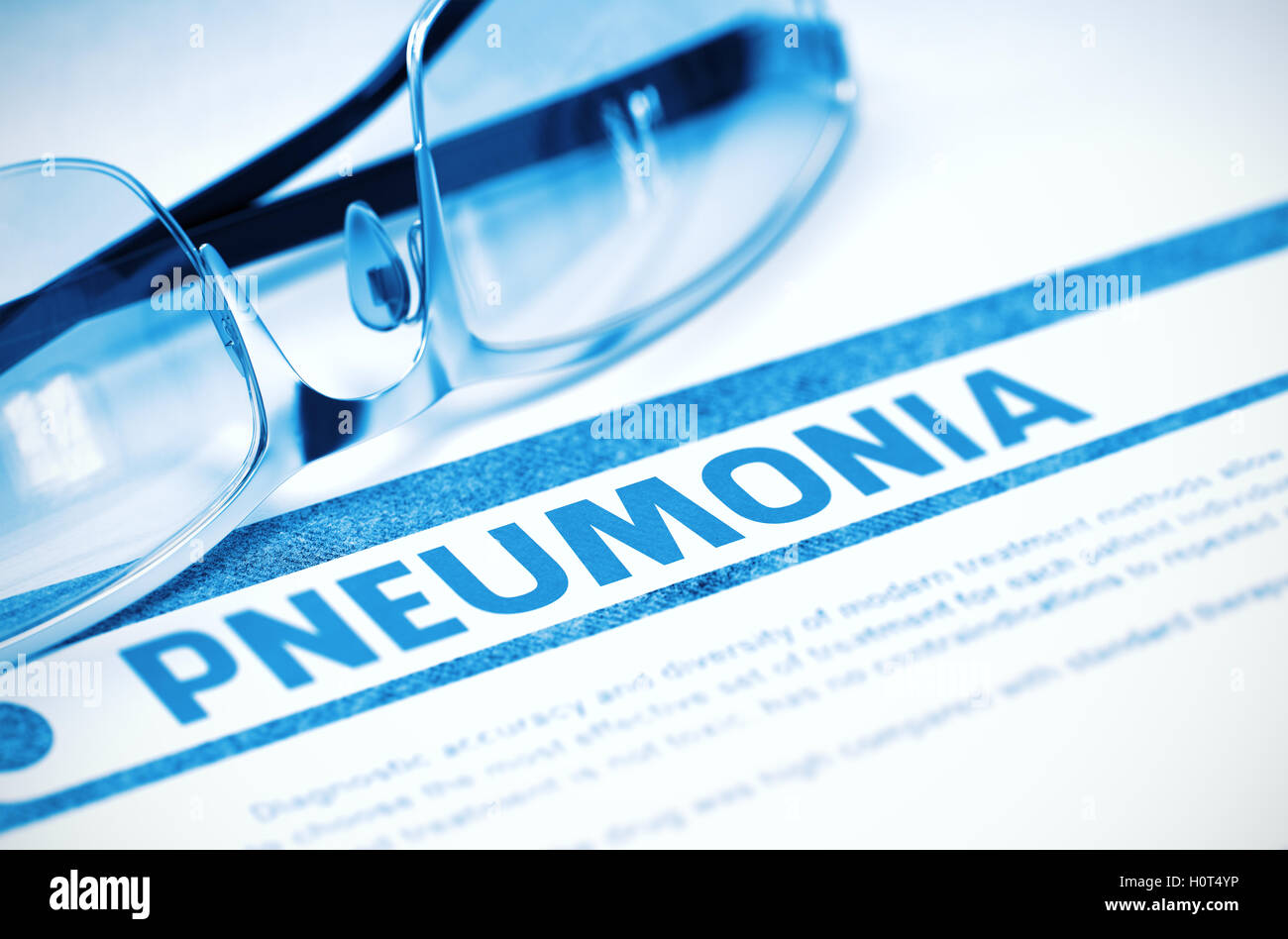 Diagnosis - Pneumonia. Medicine Concept. 3D Illustration. Stock Photo