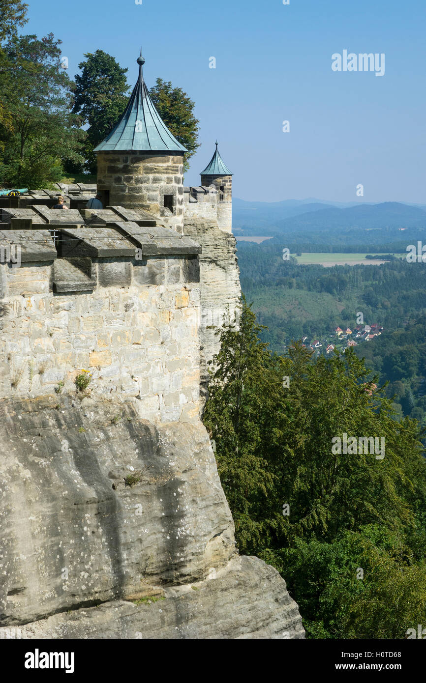 Germany, Saxony, Königstein castle ramparts Stock Photo