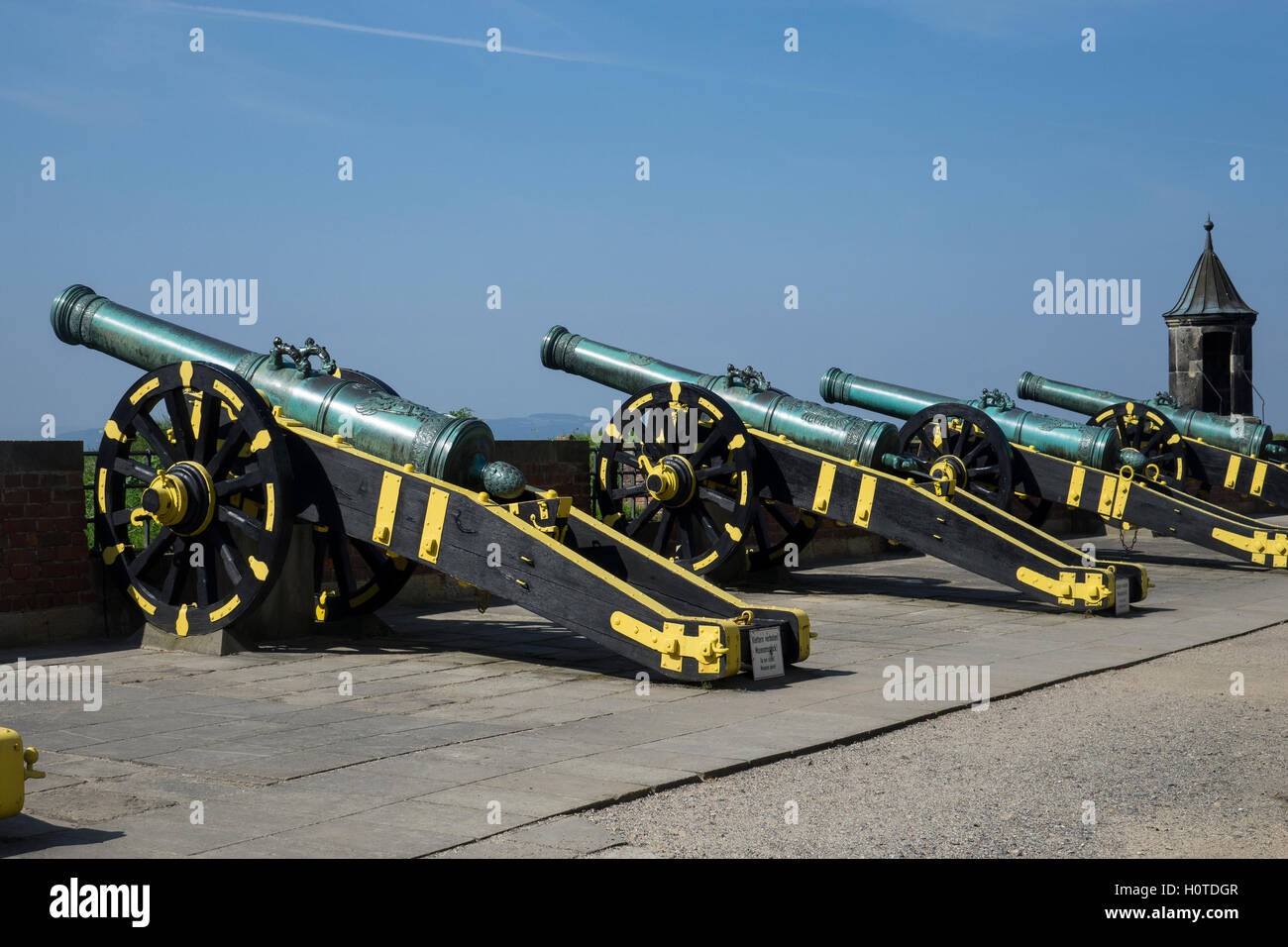 Germany, Saxony, Königstein castle cannons Stock Photo