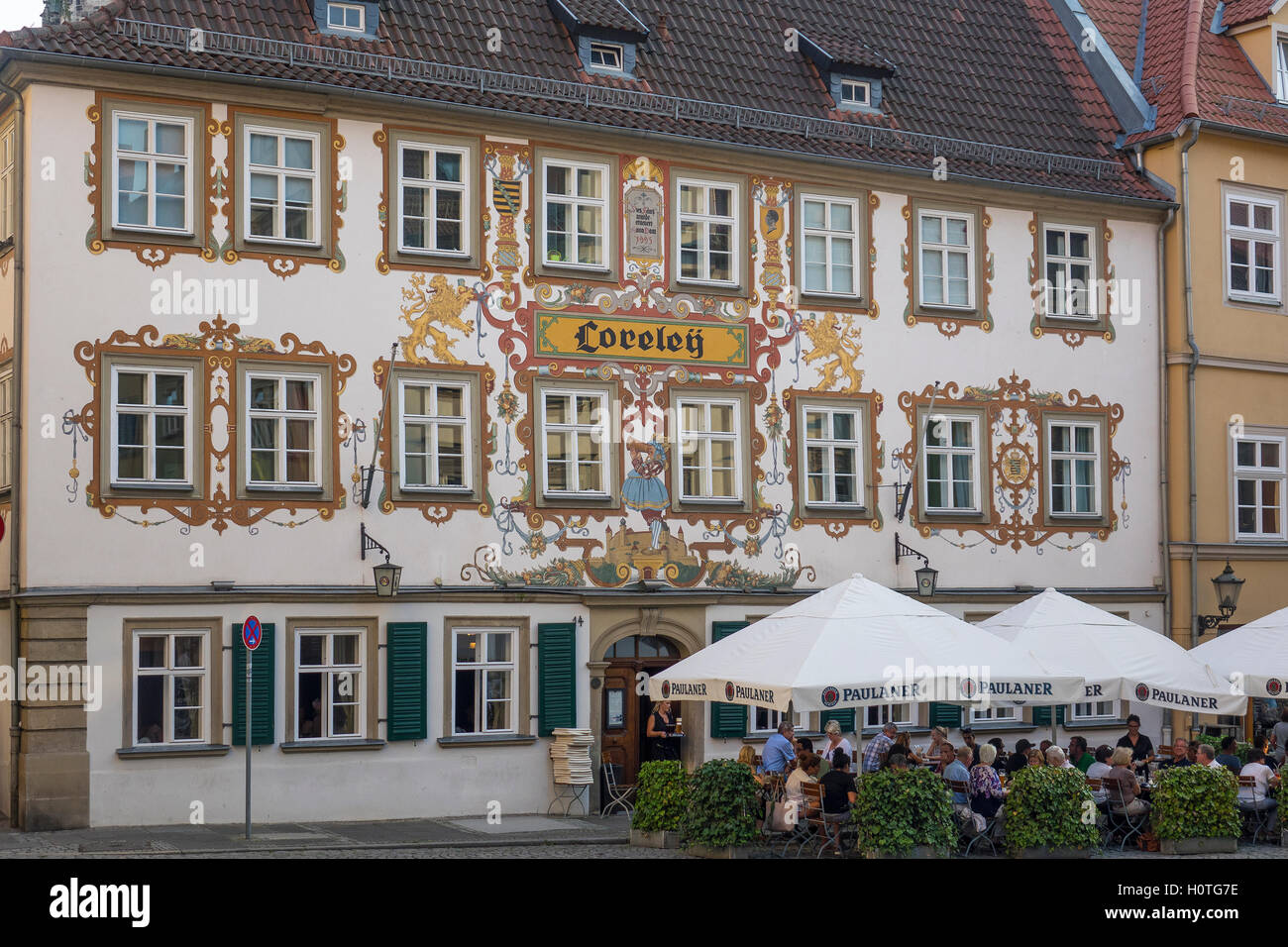 Germany, Bavaria, Coburg, Restaurant in old town Stock Photo