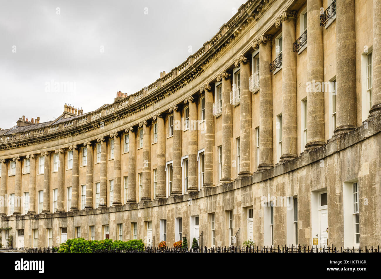Royal Crescent with Stone Ionic Columns Stock Photo
