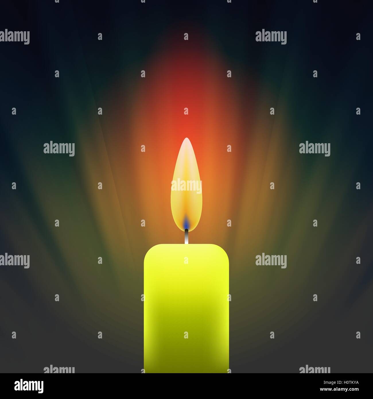 Burning Single Yellow Candle Stock Vector Image & Art Alamy