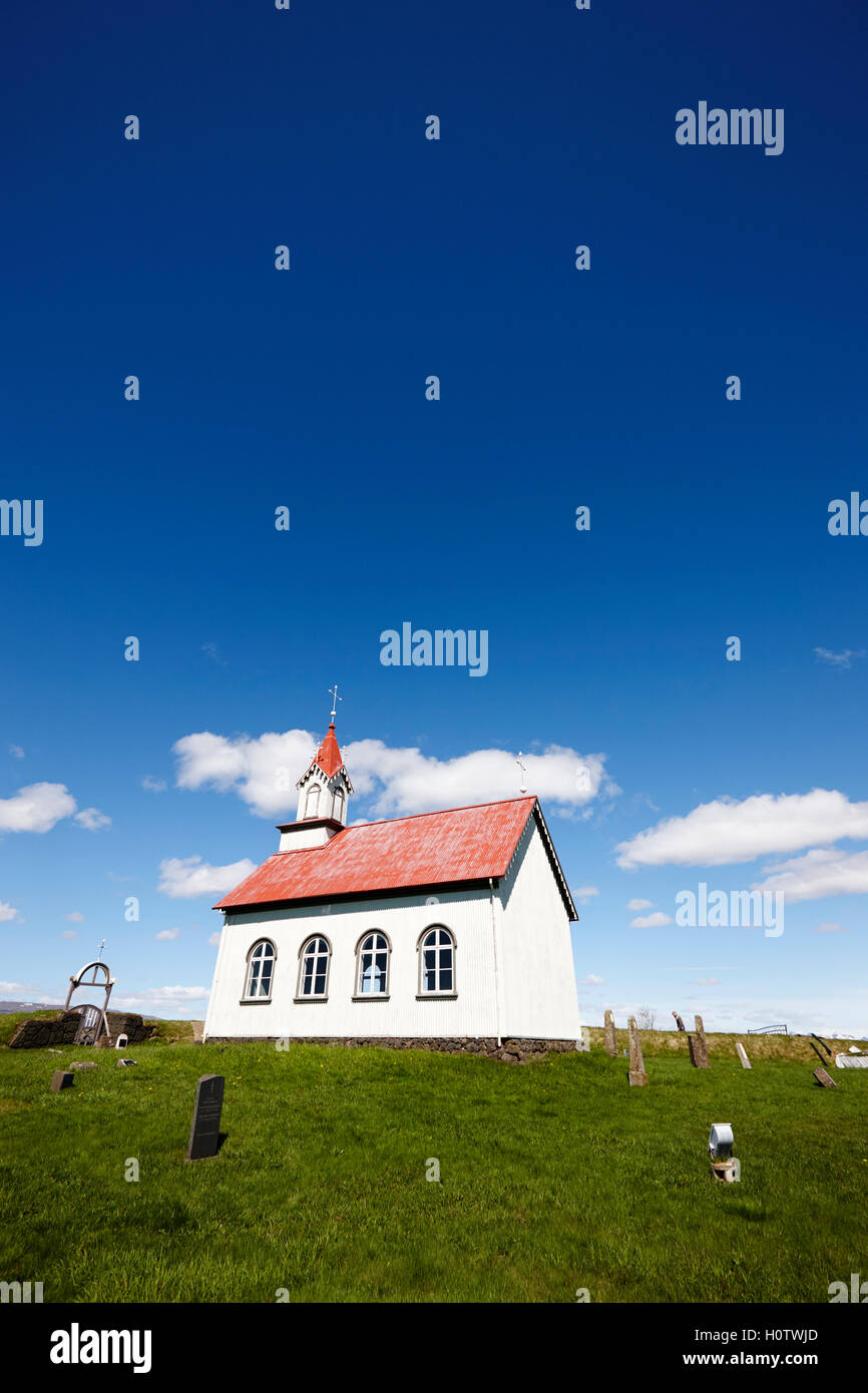 typical icelandic style church at Hraungerði hraungerdi iceland Stock Photo