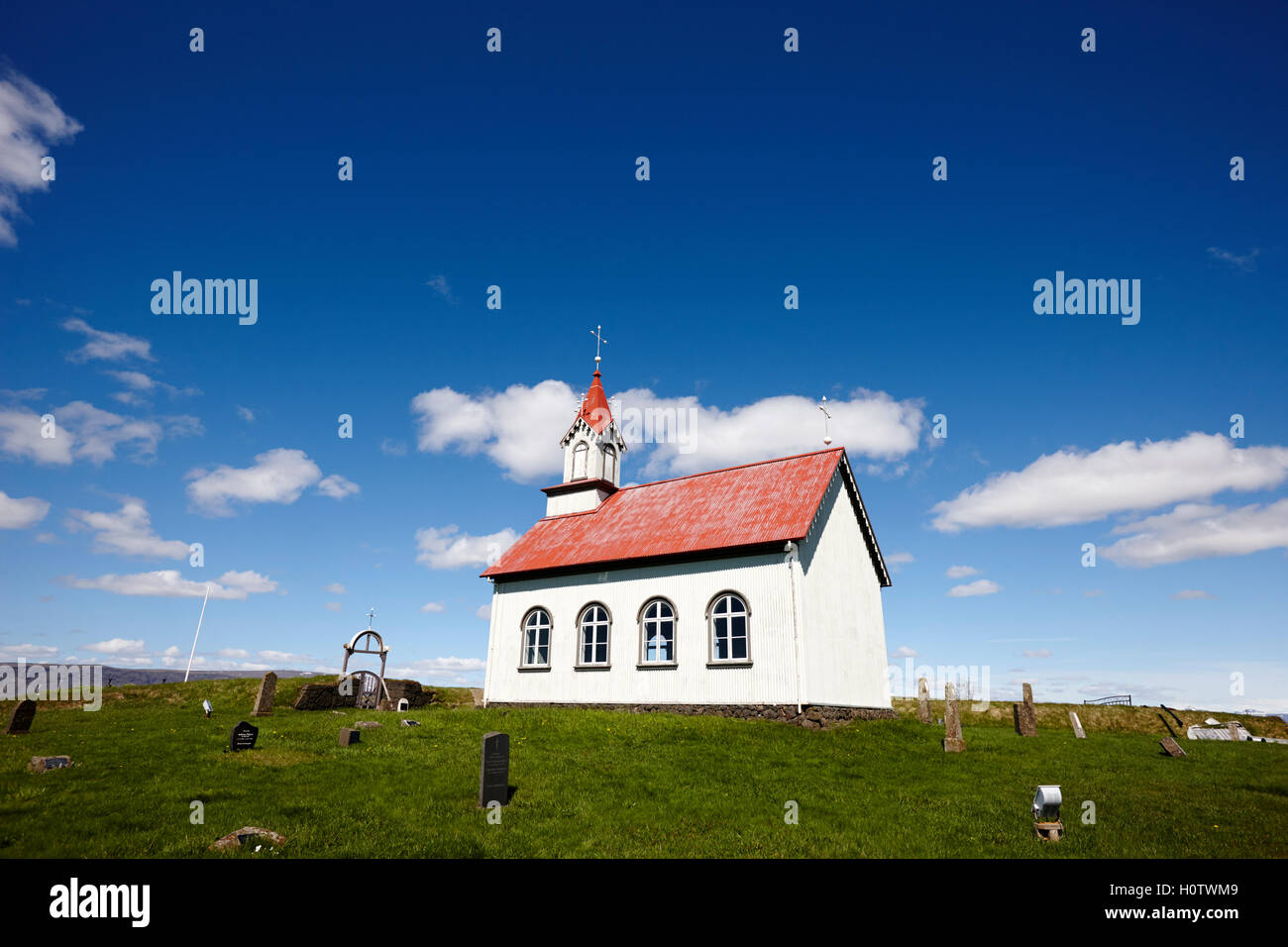 typical icelandic style church at Hraungerði hraungerdi iceland Stock Photo