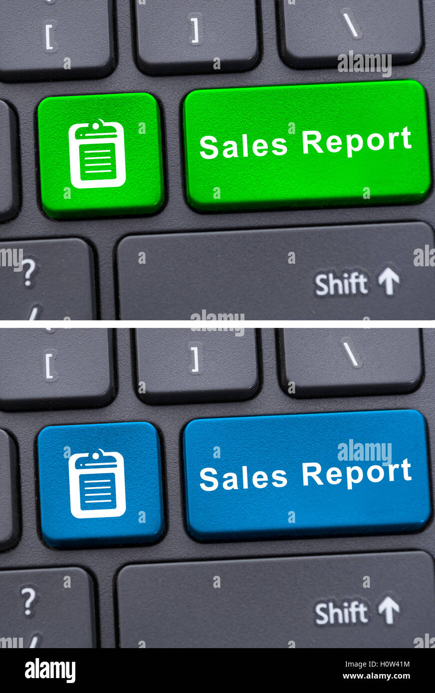 Sales Entry Button Buttons with sales reports on modern keypad as financial investment ...
