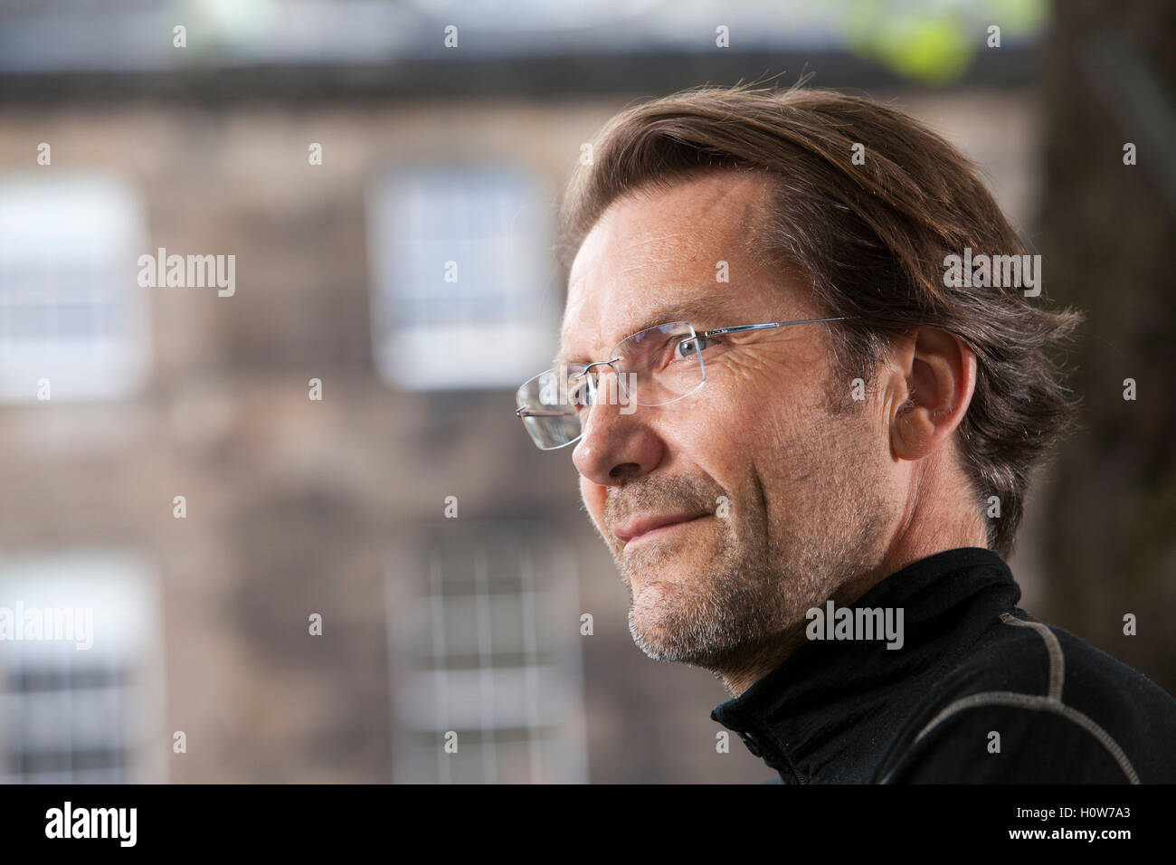 Max Adams, the author and biographer, archaeologist, traveller and writing coach, at the Edinburgh International Book Festival. Edinburgh, Scotland. 15th August 2016 Stock Photo