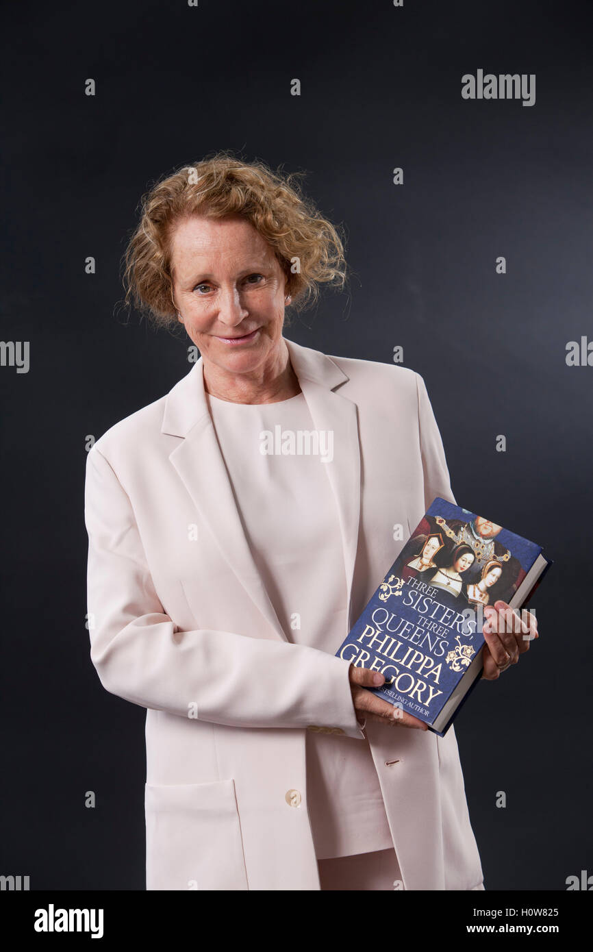 Philippa Gregory, the English historical novelist, at the Edinburgh International Book Festival. Edinburgh, Scotland. 15th August 2016 Stock Photo