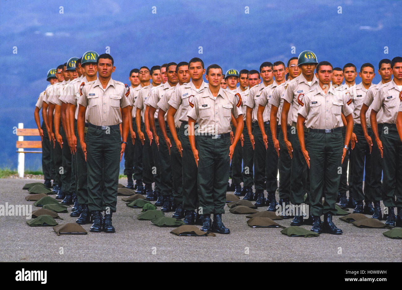 CORDERO, TACHIRA STATE, VENEZUELA Cadets in formation before lunch at