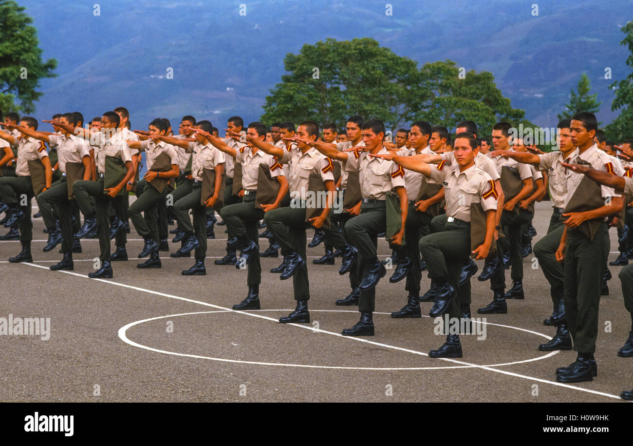 CORDERO, TACHIRA STATE, VENEZUELA Cadets in formation before lunch at
