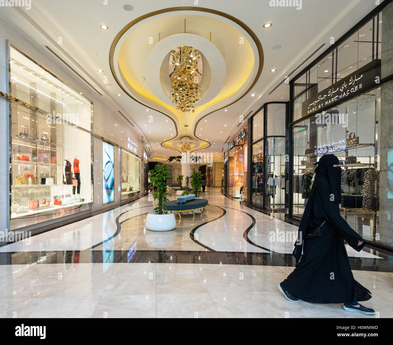 Luxury fashion boutiques inside The Lagoona Shopping Mall in Doha