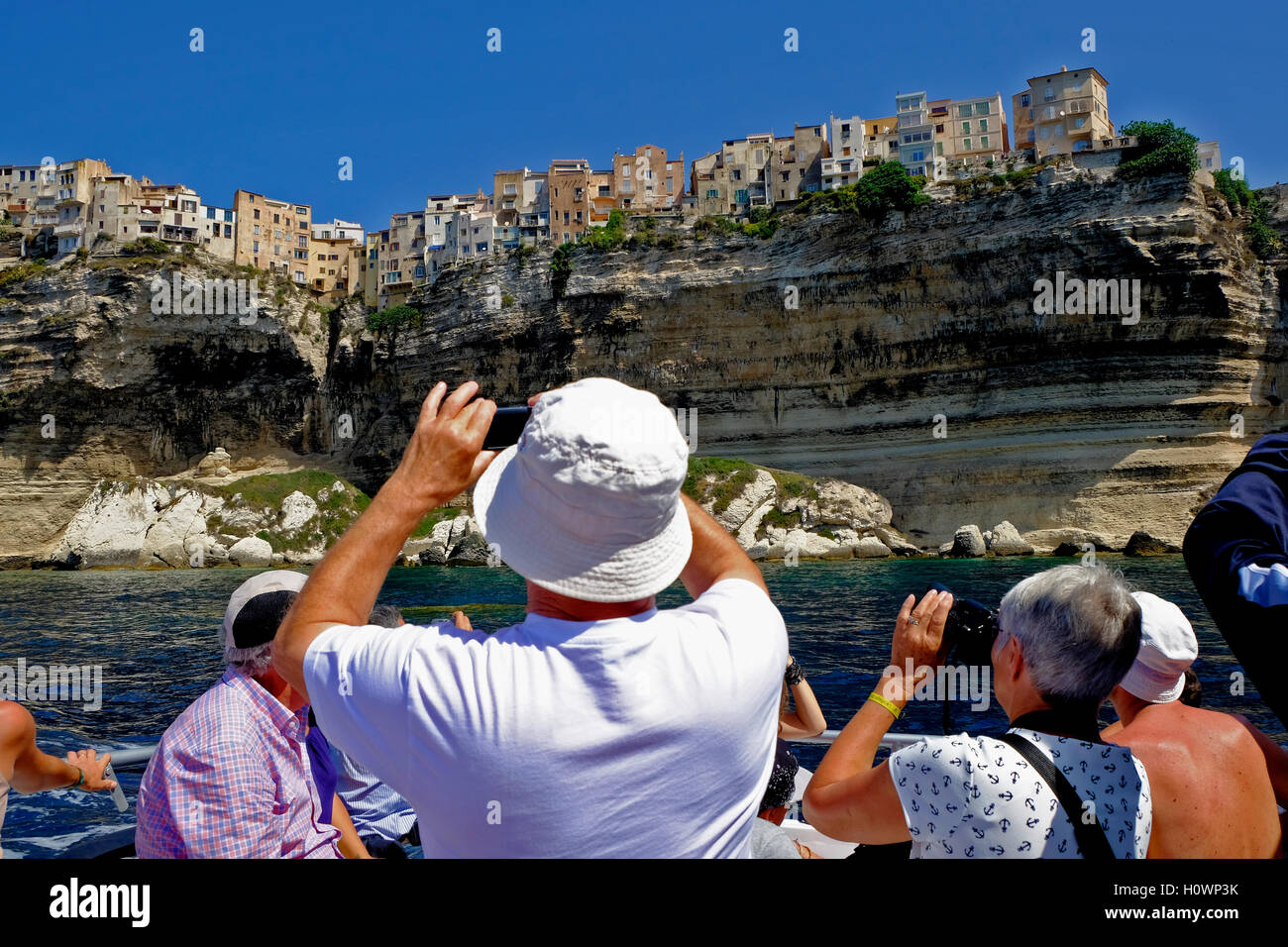 City of Bonifacio Island of Corsica France Europe Stock Photo