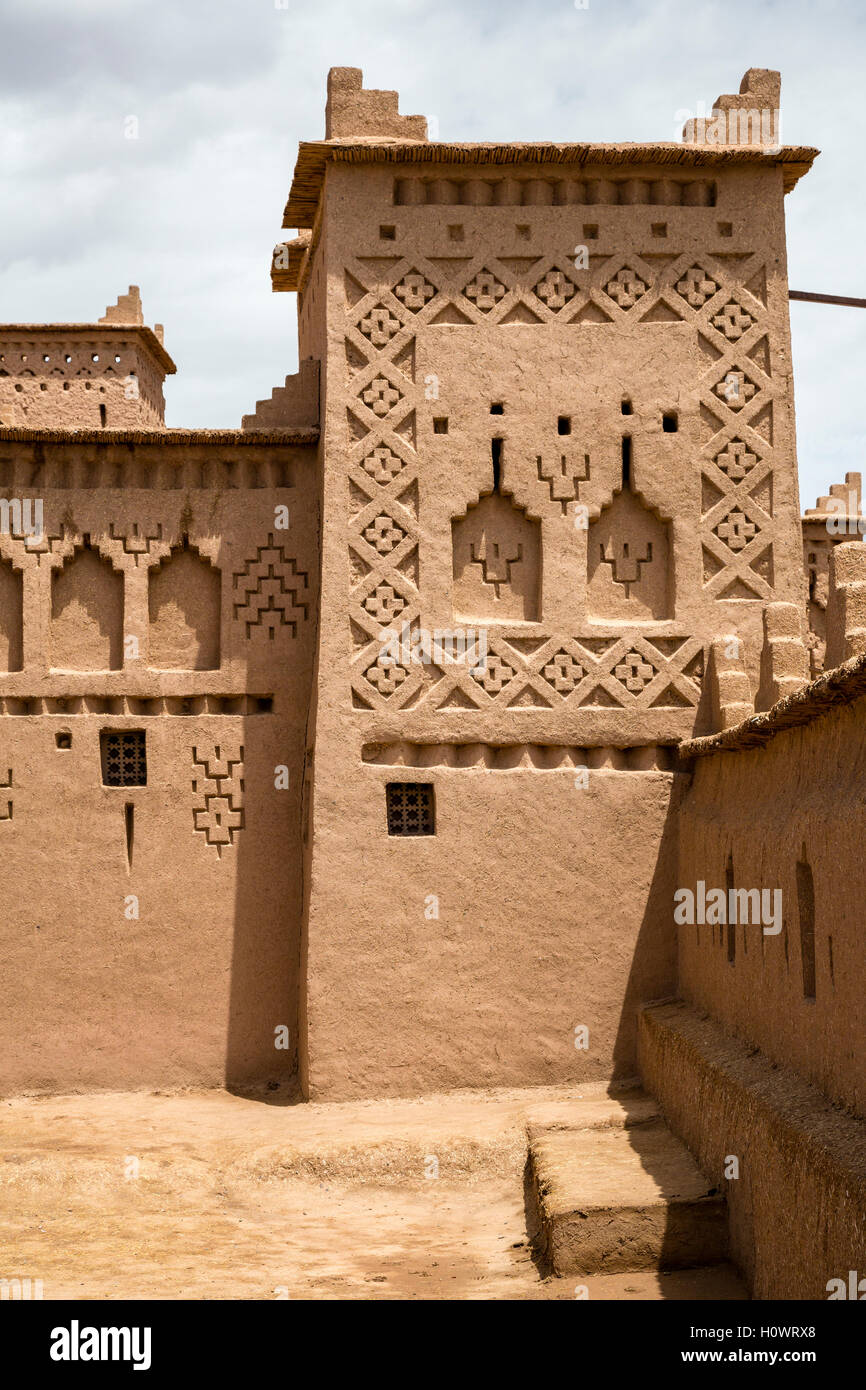 Kasbah Ameridhil, near Skoura, Morocco.  Architectural Details. Stock Photo