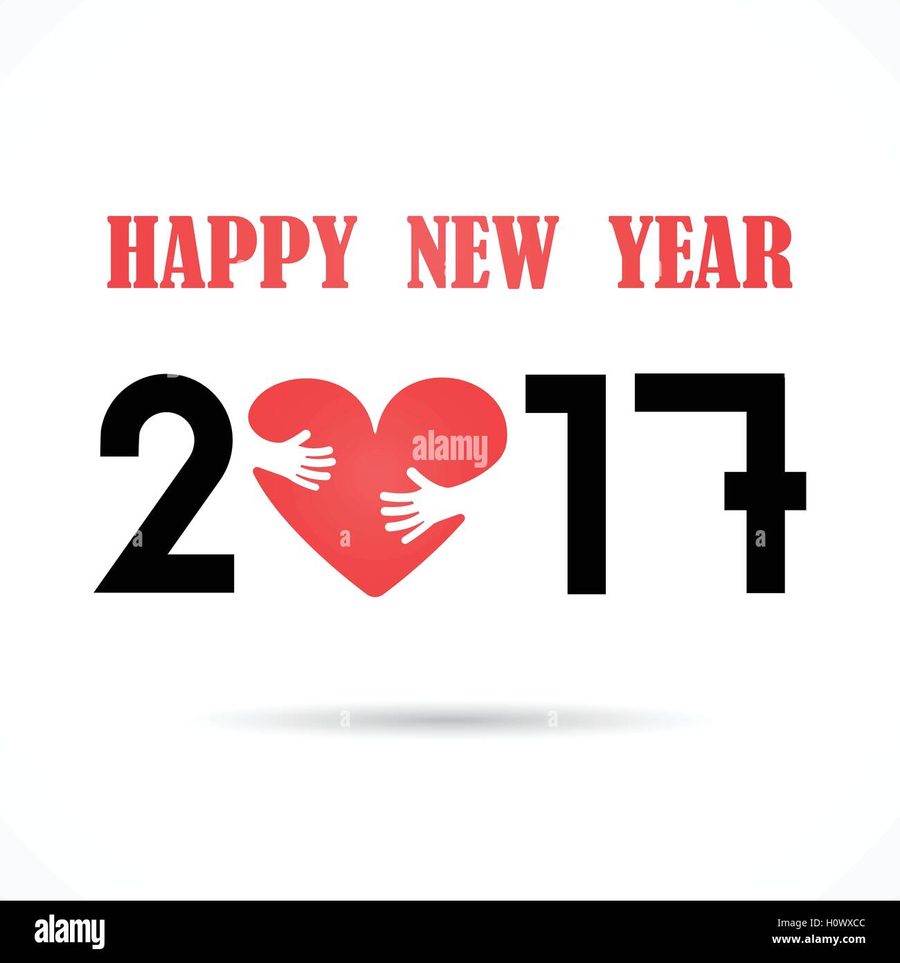 2,0,1 and 7 and heart hand sign with holiday background concept.Happy