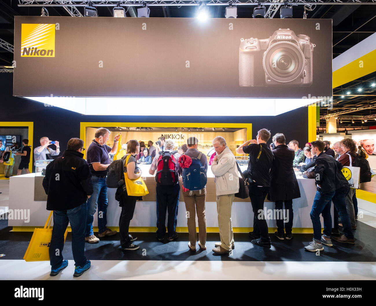 Nikon camera stand at Photokina trade fair in Cologne, Germany , 2016 Stock Photo