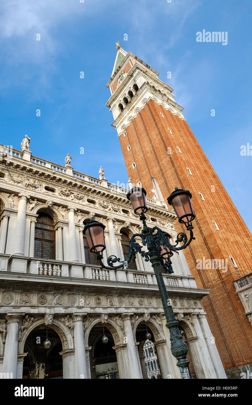 Campanile, bell tower of St Mark's, St Mark's Square, Venice, Italy Europe Stock Photo