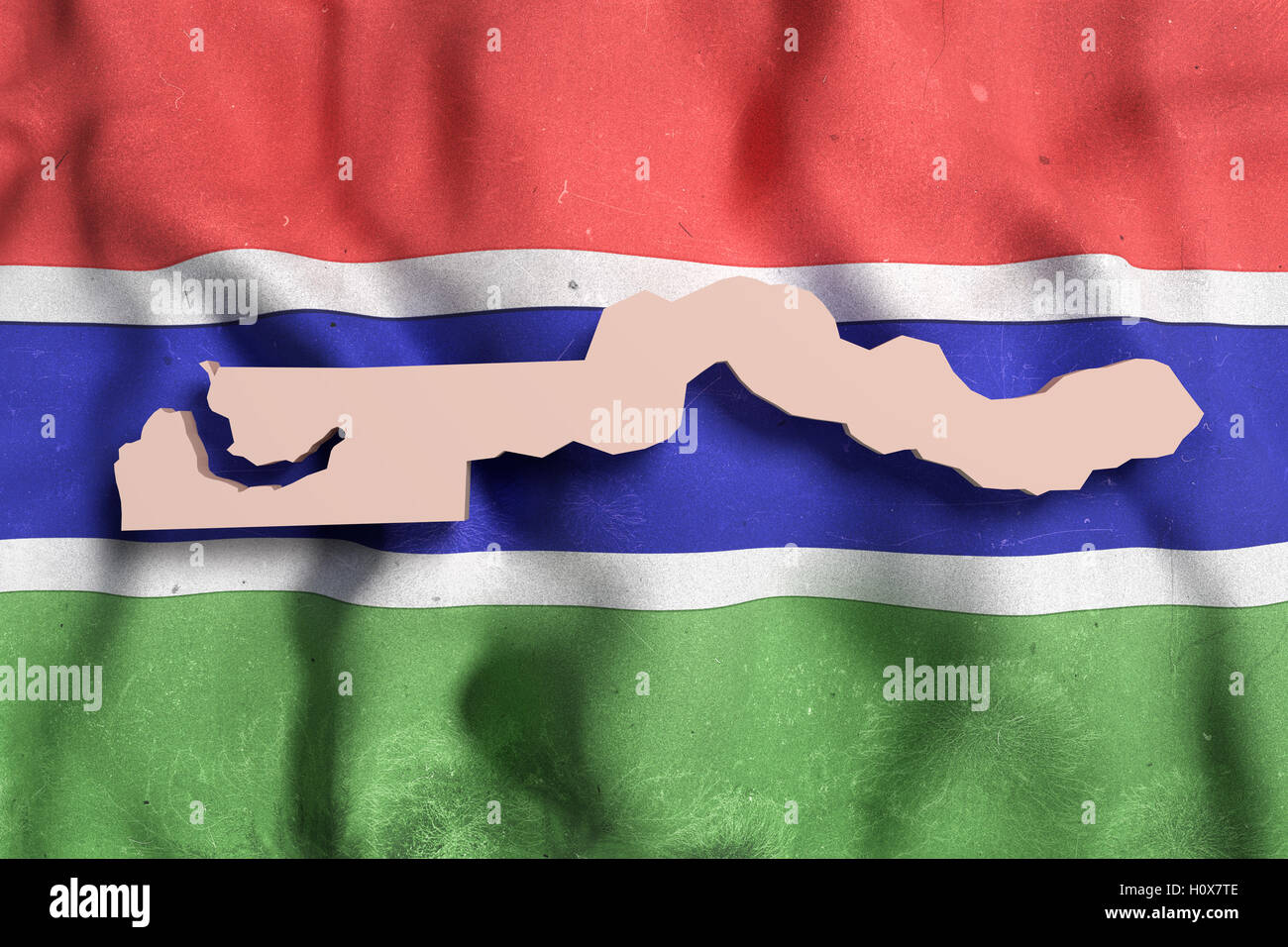 3d rendering of Gambia map and flag Stock Photo - Alamy