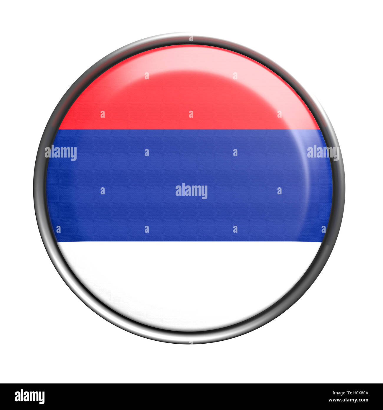 3d rendering of Serbia button on white background. Stock Photo