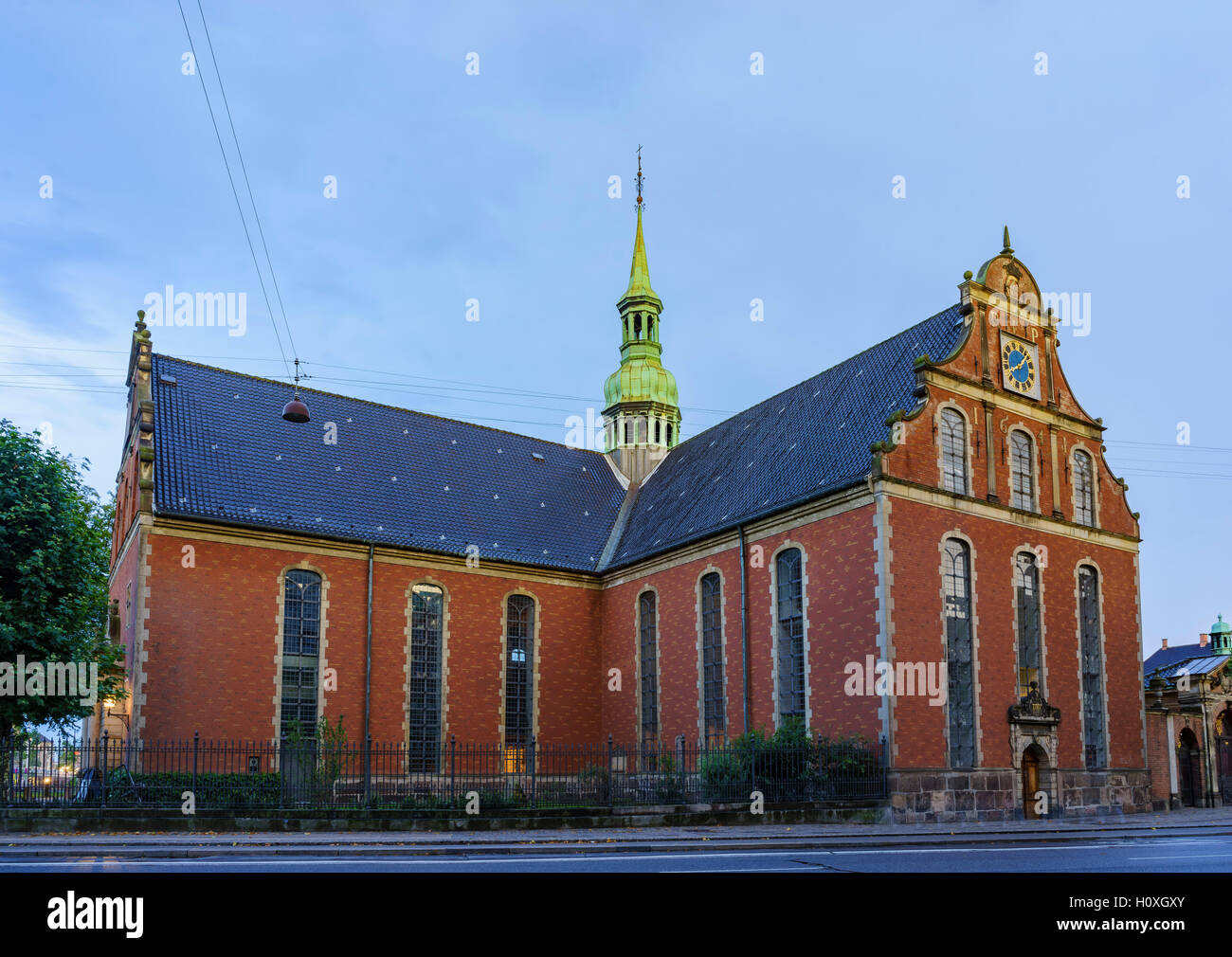 The historical Church of Holmen nightscape, Copenhagen, Denmark Stock Photo