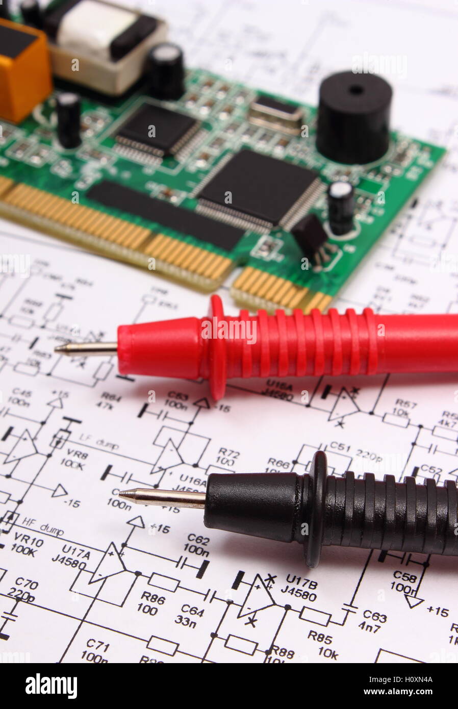 Printed circuit board with electrical components and cable of