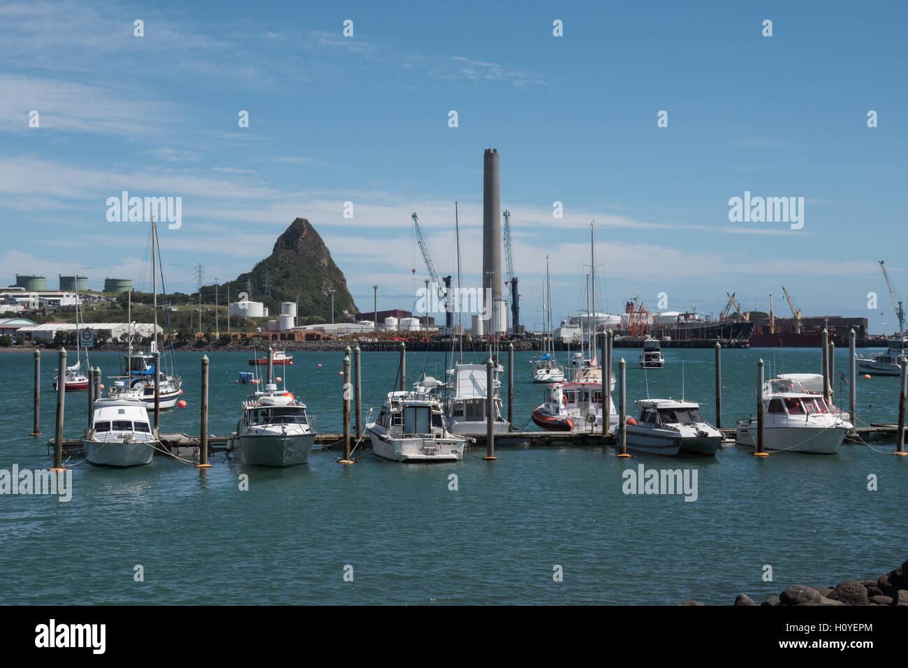 New Plymouth port area, Taranaki, North Island, New Zealand Stock Photo