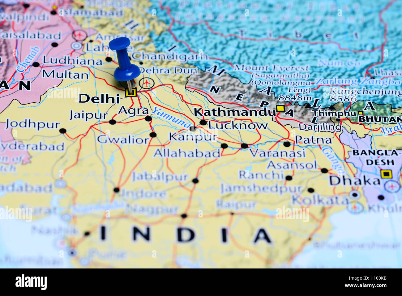 Ludhiana To Delhi Map Delhi Pinned On A Map Of India Stock Photo - Alamy