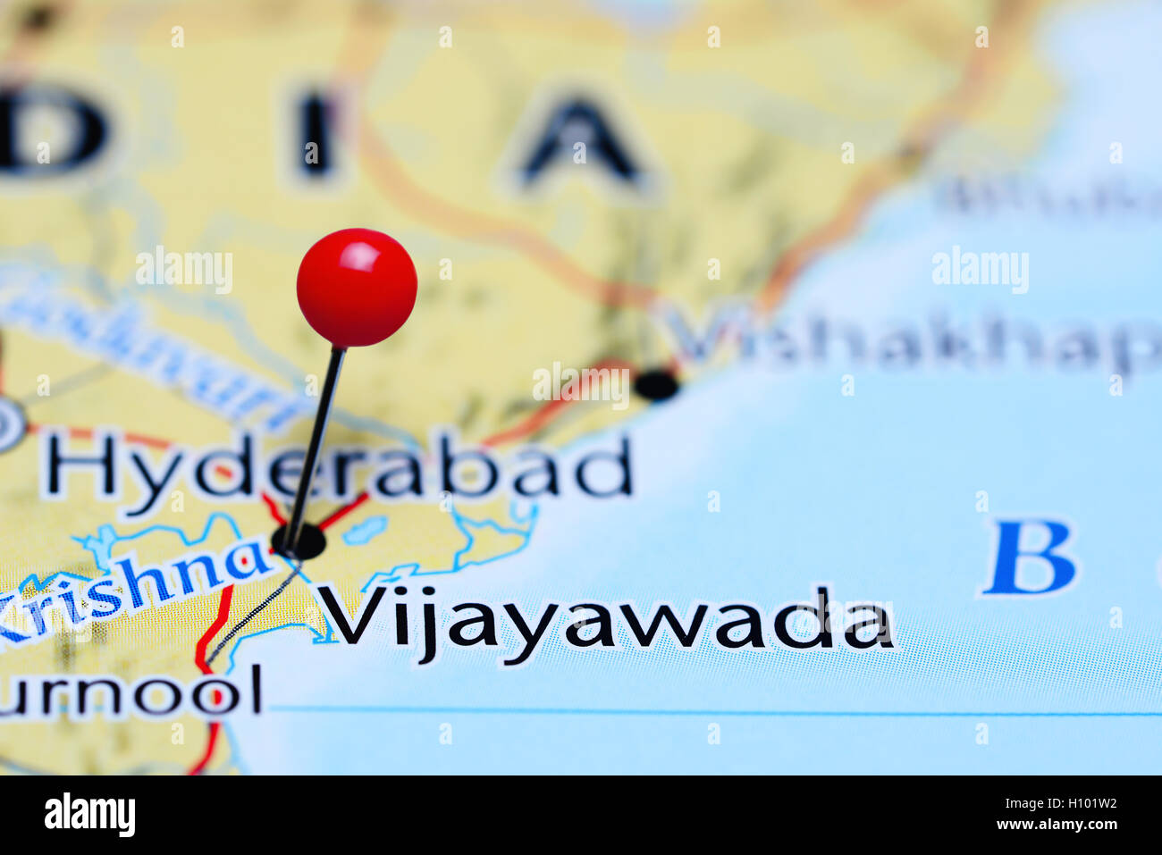 Vijaywada In India Map Vijayawada Pinned On A Map Of India Stock Photo - Alamy