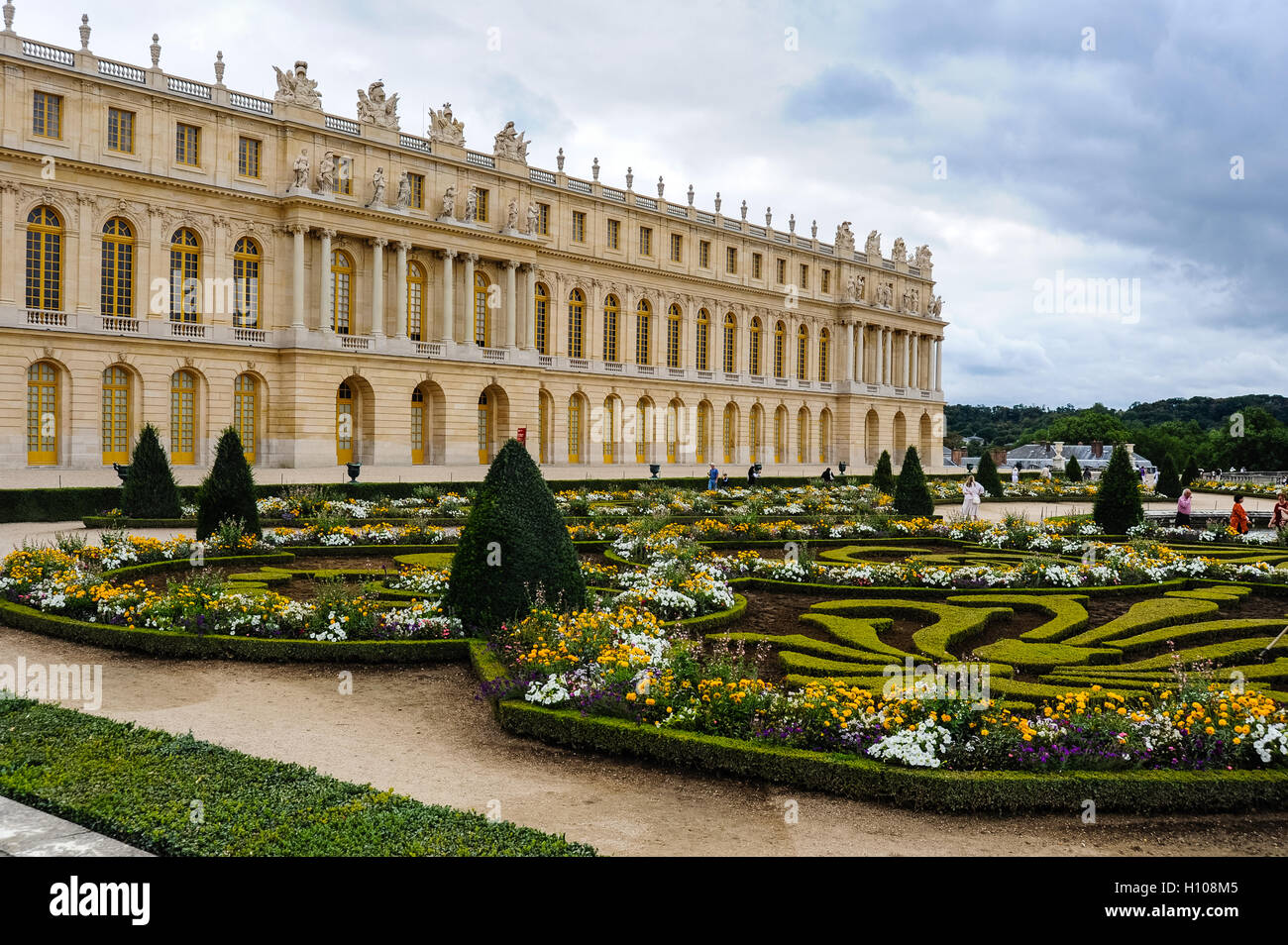 The Palace of Versailles, or simply Versailles, is a royal château close to Paris, France. Stock Photo