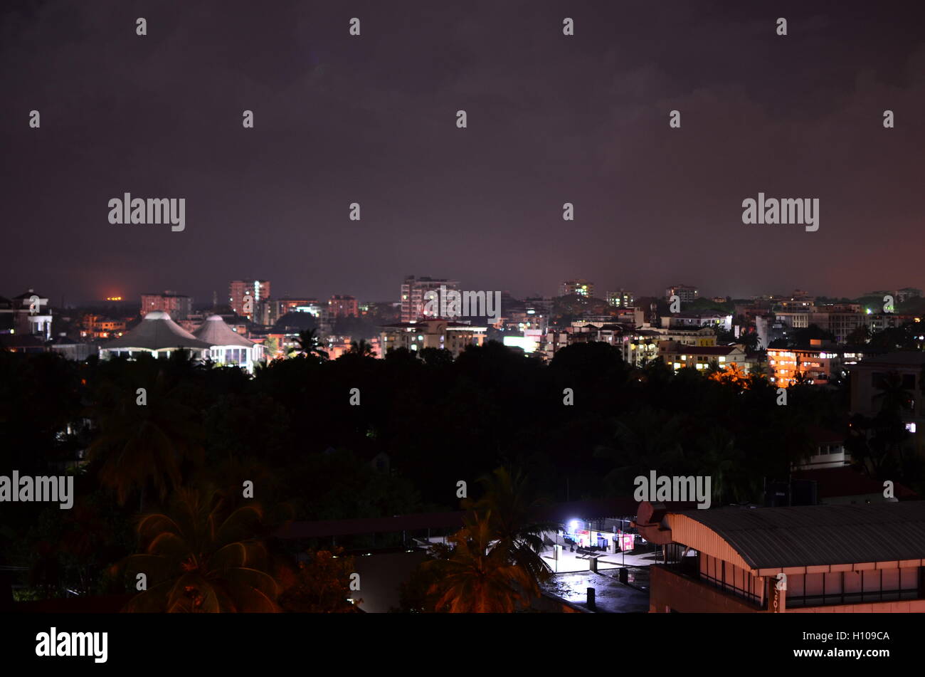 Night view of Mangalore City, Karnataka State, India Stock Photo